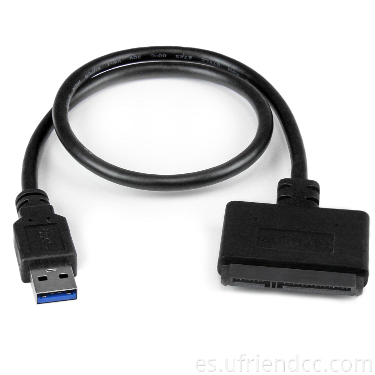Cable adaptador de disco duro USB 3.0 SATA, cable adaptador SATA a USB para SSD y HDD de 2.5 pulgadas, soporte UASP, 9 pulgadas, negro